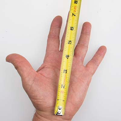 how to measure hand size for juggling