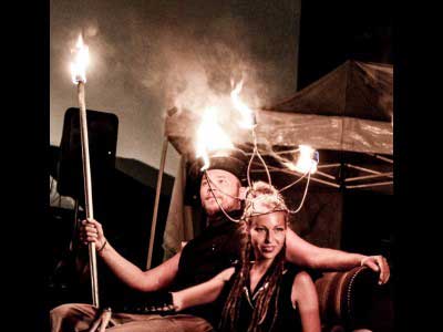 FIRE CROWN Headdress For Belly dance tribal fusion & flow art fire show 