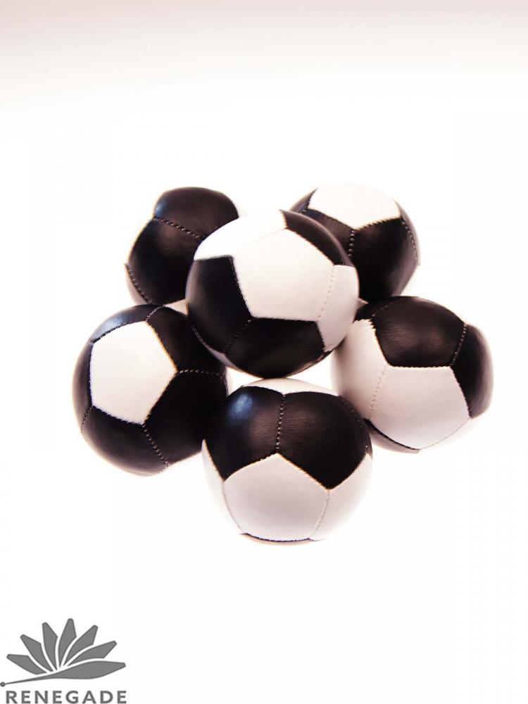 black and white beanbag juggling ball